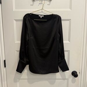 Madison d'Amelie Black Satin Blouse